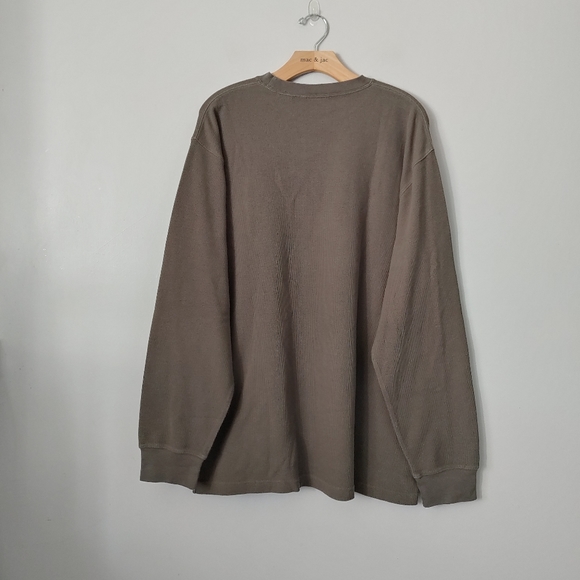 Timberland Waffle Crewneck Tee Long Sleeve Top Green Size XL - Picture 2 of 14